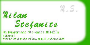 milan stefanits business card